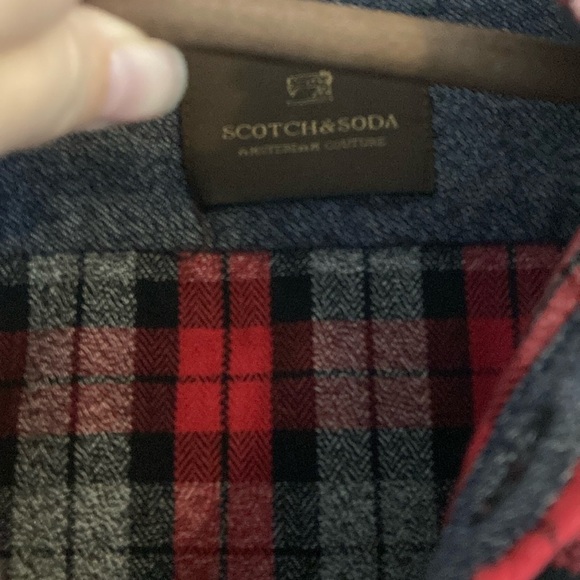 Luxury Garments by Scotch & Soda Red and Black Plaid Shirt - Picture 2 of 3
